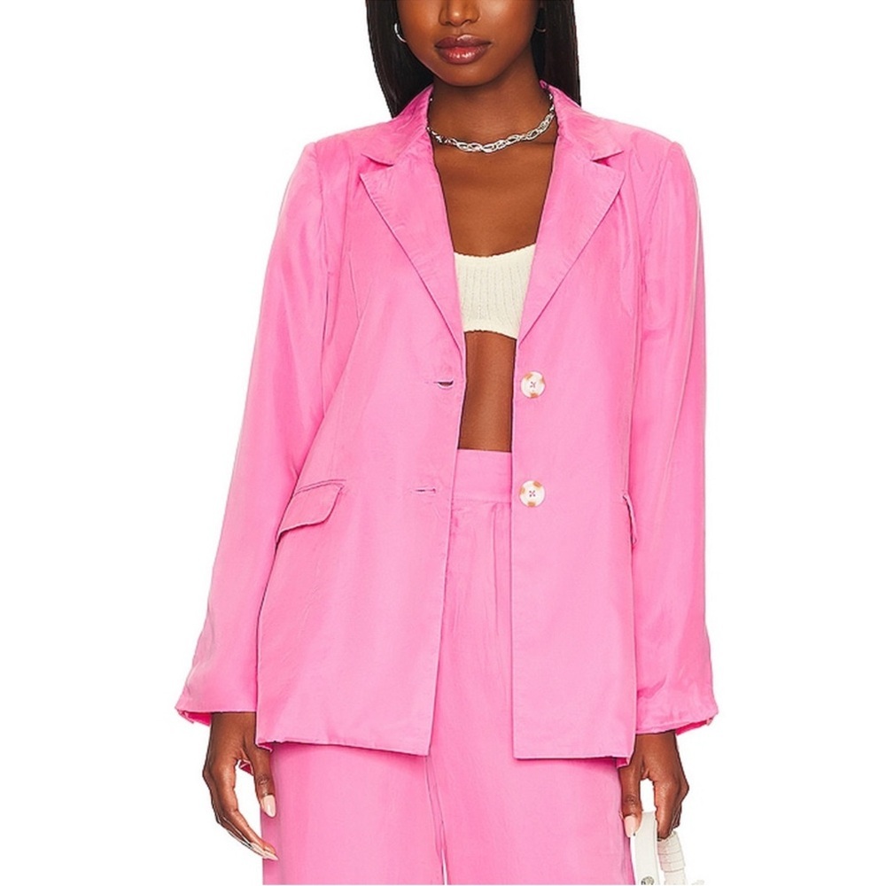 NWT Ena Pelly Lillian Curpo Pink Blazer‎ 4 Preppy Lightweight Soft Summer Workwe